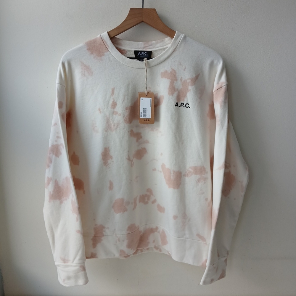 A.P.C. Roma Tie-Dye Sweatshirt Rose Women's XL NWT